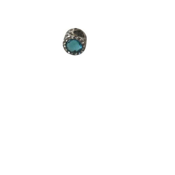 European Style Blue Silver Plated Charm Bead With Crystals - Picture 4 of 4